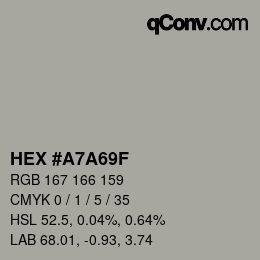 Código de color: HEX #A7A69F | qconv.com