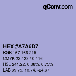 Color code: HEX #A7A6D7 | qconv.com