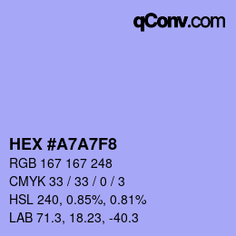 カラーコード: HEX #A7A7F8 | qconv.com
