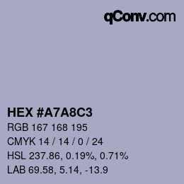 カラーコード: HEX #A7A8C3 | qconv.com