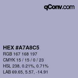 カラーコード: HEX #A7A8C5 | qconv.com