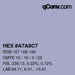 カラーコード: HEX #A7A8C7 | qconv.com