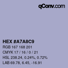 Farbcode: HEX #A7A8C9 | qconv.com