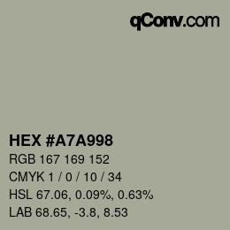 カラーコード: HEX #A7A998 | qconv.com