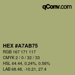 Farbcode: HEX #A7AB75 | qconv.com