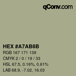 Farbcode: HEX #A7AB8B | qconv.com
