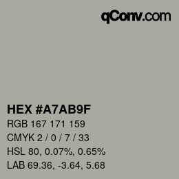 カラーコード: HEX #A7AB9F | qconv.com