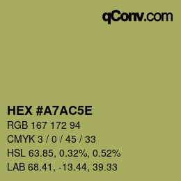 Color code: HEX #A7AC5E | qconv.com