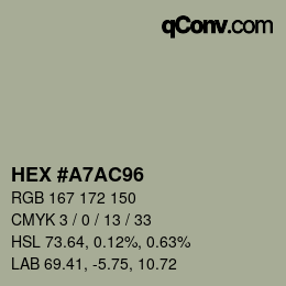 Farbcode: HEX #A7AC96 | qconv.com