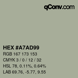 Farbcode: HEX #A7AD99 | qconv.com