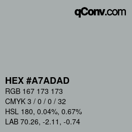 Código de color: HEX #A7ADAD | qconv.com