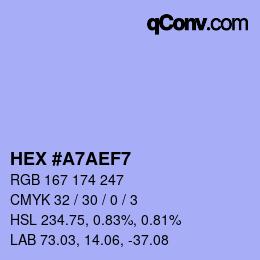 颜色代码: HEX #A7AEF7 | qconv.com