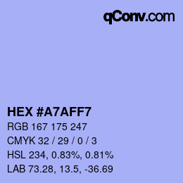 Farbcode: HEX #A7AFF7 | qconv.com