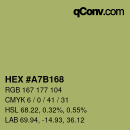 Código de color: HEX #A7B168 | qconv.com