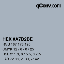 Farbcode: HEX #A7B2BE | qconv.com