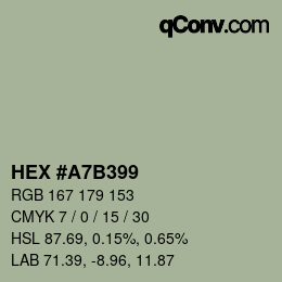 Color code: HEX #A7B399 | qconv.com