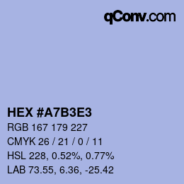 颜色代码: HEX #A7B3E3 | qconv.com