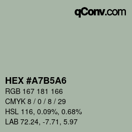Color code: HEX #A7B5A6 | qconv.com