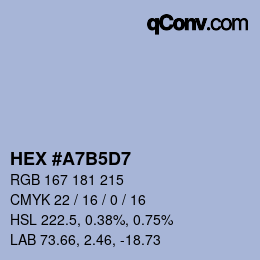 颜色代码: HEX #A7B5D7 | qconv.com