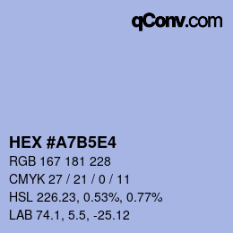 カラーコード: HEX #A7B5E4 | qconv.com