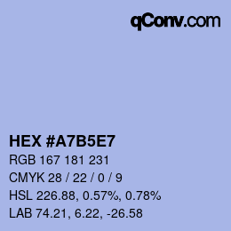 Color code: HEX #A7B5E7 | qconv.com