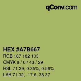 Color code: HEX #A7B667 | qconv.com