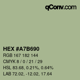カラーコード: HEX #A7B690 | qconv.com