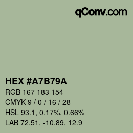 Farbcode: HEX #A7B79A | qconv.com