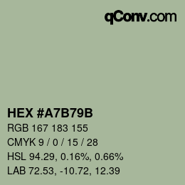 カラーコード: HEX #A7B79B | qconv.com