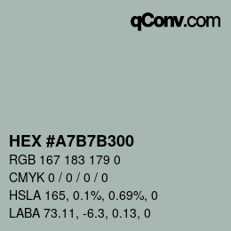 颜色代码: HEX #A7B7B300 | qconv.com