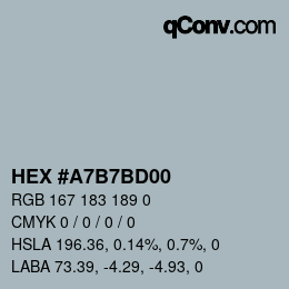 Color code: HEX #A7B7BD00 | qconv.com