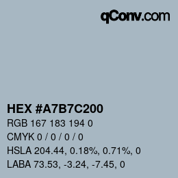 Color code: HEX #A7B7C200 | qconv.com
