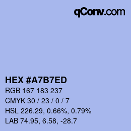 颜色代码: HEX #A7B7ED | qconv.com