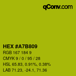 カラーコード: HEX #A7B809 | qconv.com