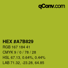 Color code: HEX #A7B829 | qconv.com
