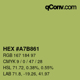 カラーコード: HEX #A7B861 | qconv.com