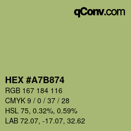 カラーコード: HEX #A7B874 | qconv.com