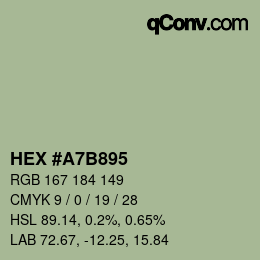 Código de color: HEX #A7B895 | qconv.com