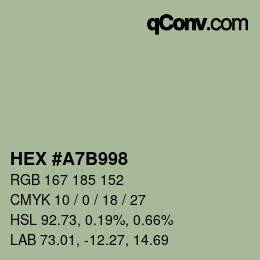Color code: HEX #A7B998 | qconv.com