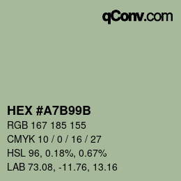 カラーコード: HEX #a7b99b | qconv.com