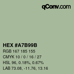 カラーコード: HEX #A7B99B | qconv.com