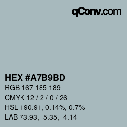 Color code: HEX #A7B9BD | qconv.com