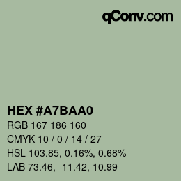カラーコード: HEX #A7BAA0 | qconv.com