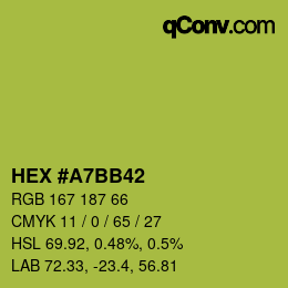 Color code: HEX #A7BB42 | qconv.com