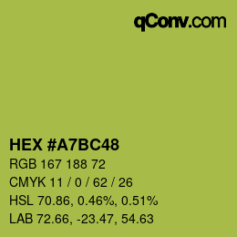 Color code: HEX #A7BC48 | qconv.com