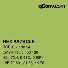 Color code: HEX #A7BC5E | qconv.com