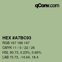 Color code: HEX #A7BC93 | qconv.com