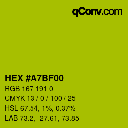 Color code: HEX #A7BF00 | qconv.com