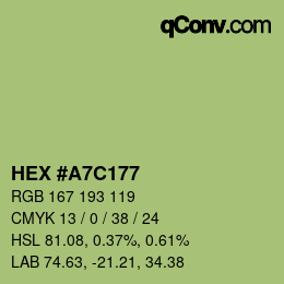 Color code: HEX #A7C177 | qconv.com