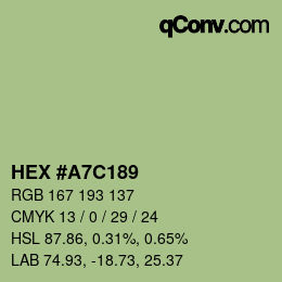 Color code: HEX #A7C189 | qconv.com